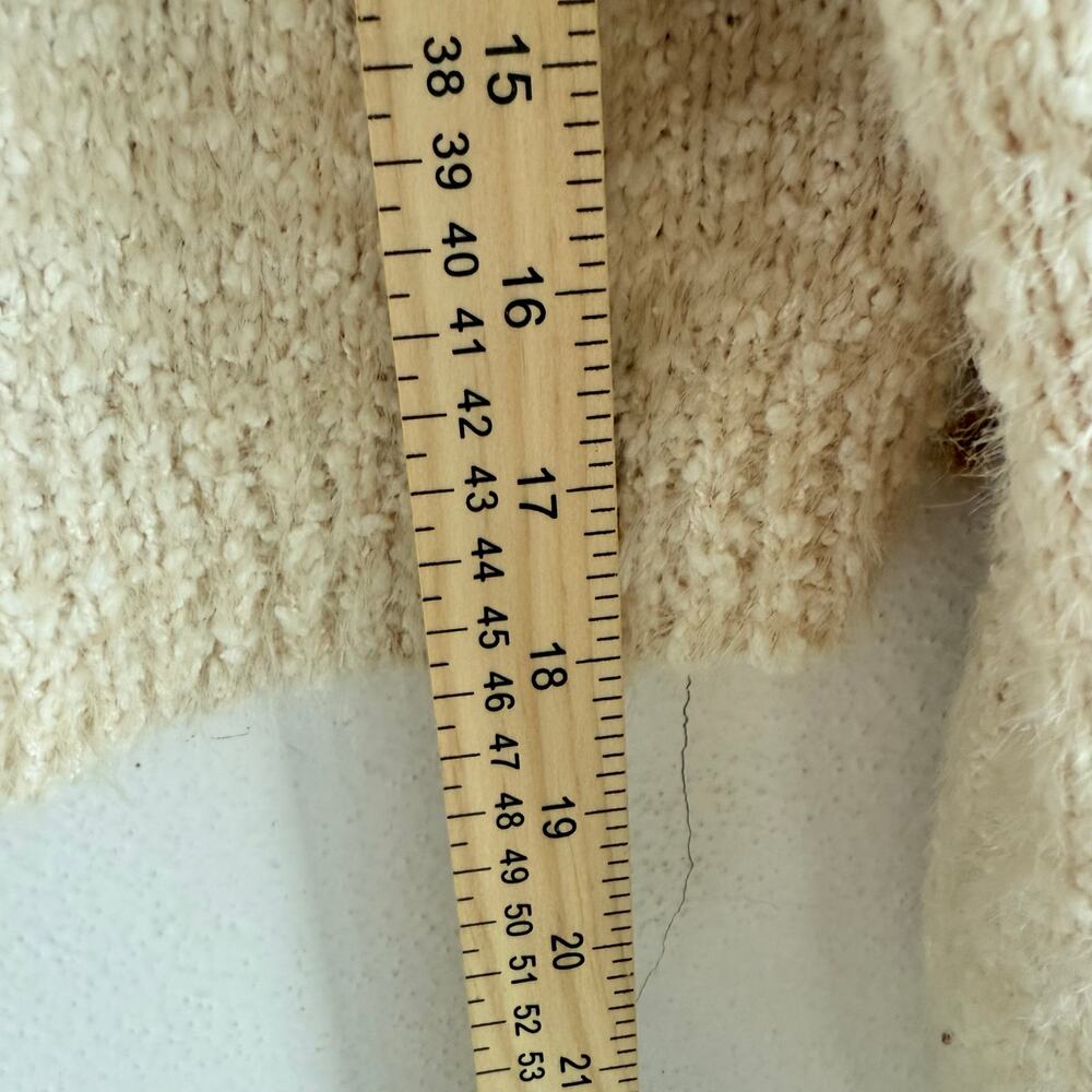 Mable Sweater Jacket Boucle Knit Cropped Fuzzy Teddy Knit Womens S Minimalist - Picture 9 of 9